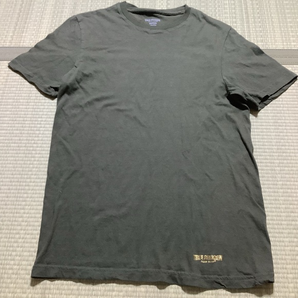 True Religion Olive Green Tee with Gold Branding - Picture 1 of 6